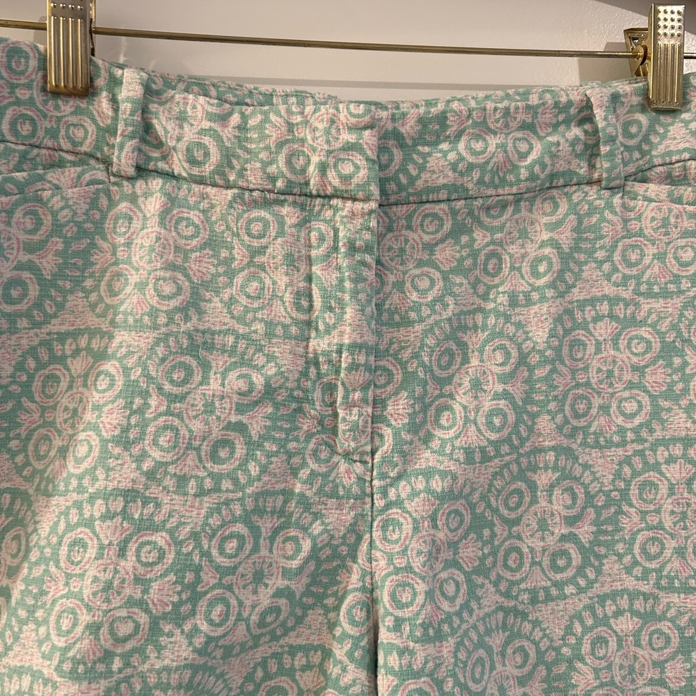Talbots Bermuda Shorts Green Pink White Size 10 - Picture 2 of 12